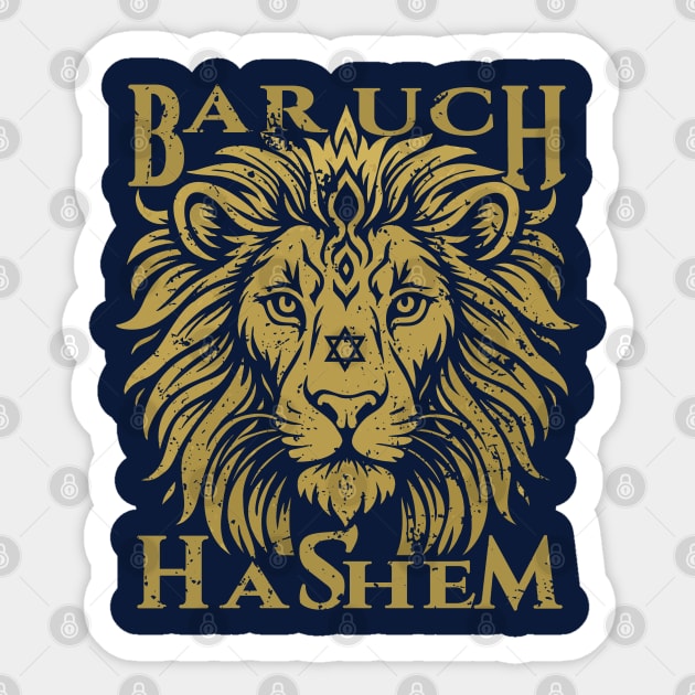 Baruch Hashem Lion of Judah Sticker by Thank HaShem